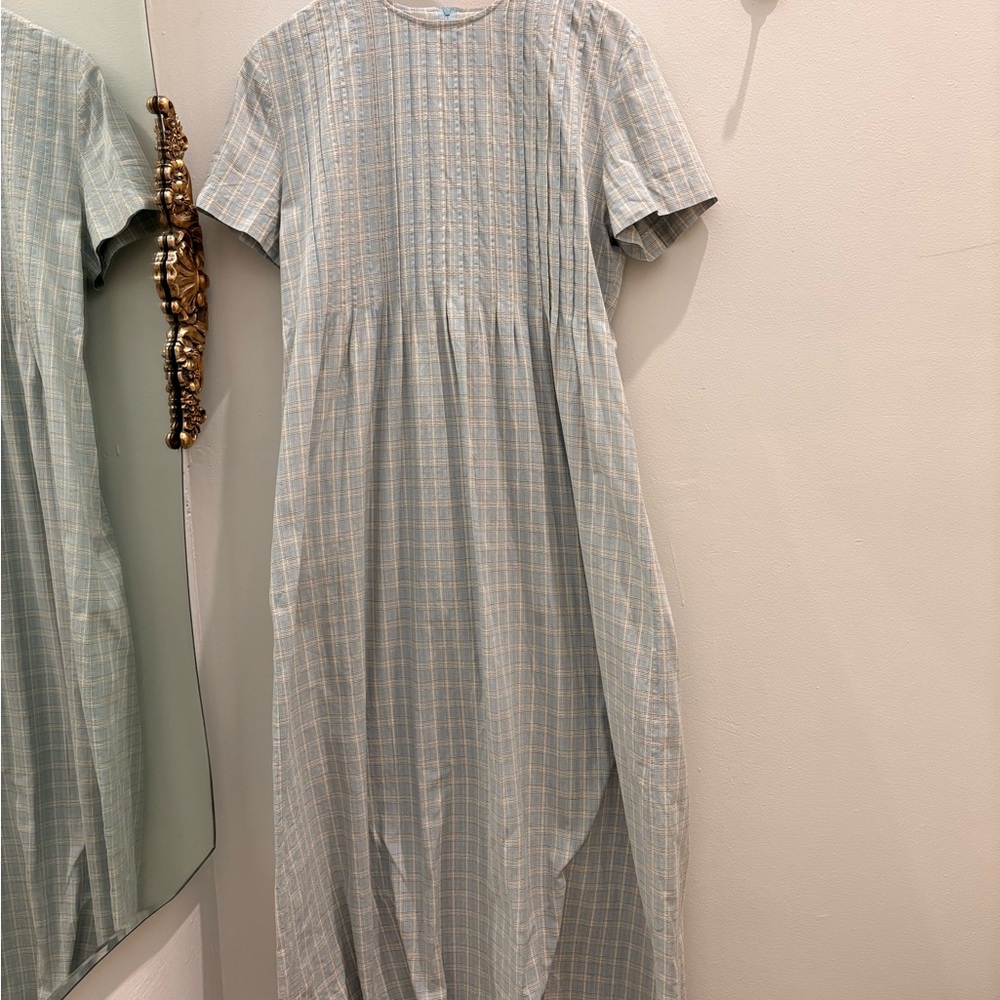 Positive Attitude Light Blue Plaid Maxi Dress